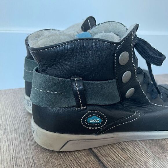 CLOUD Aline Sneaker Booties Size 37 (US 6) Wool Lined Black Leather Boots - Picture 2 of 10